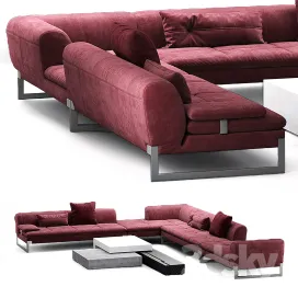 Baxter viktor corner sectional leather sofa